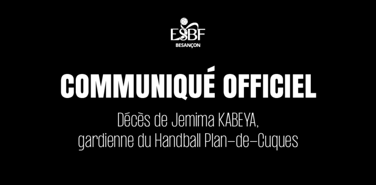 COMMUNIQUÉ OFFICIEL – Décès de Jemima KABEYA, gardienne du HBPC